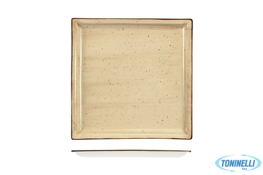 Import Tavola Justcolor Cream-Piatto Rettangolare Cm.22X22 Hp8164-1096K1 - 9407