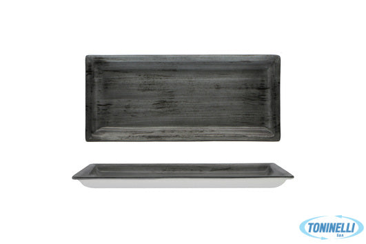 Import Tavola Justcolor Grey-Piatto Rettangolare Cm.31X13,7 Chp11758Ut-1135O - 1