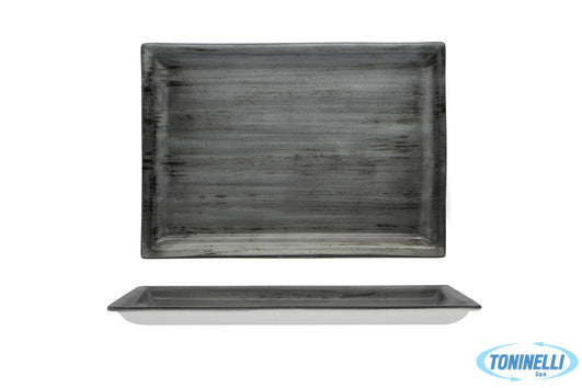 Import Tavola Justcolor Grey-Piatto Rettangolare Cm.31X22 Chp11756Ut-1135O - 122