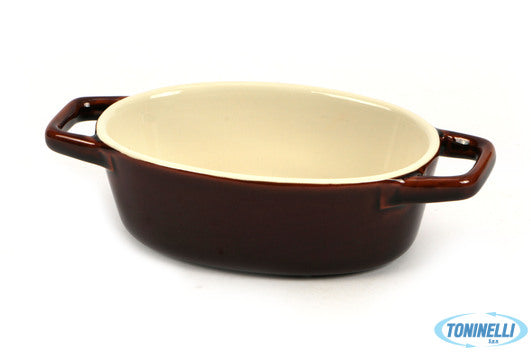 Import Tavola Justcolor-Pirofila Ovale Bicolor Cm.19,5X11X5  1653 - 4085