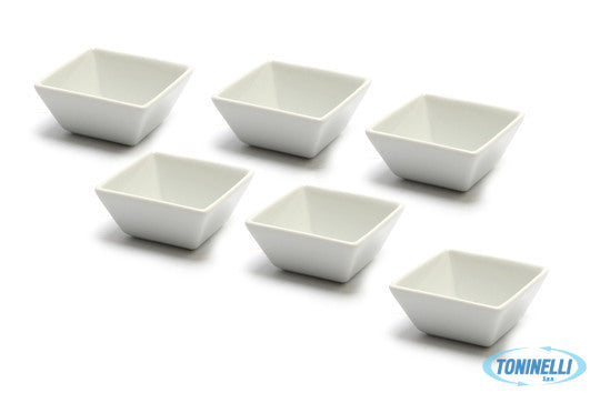 Import Tavola Justwhite-Confezione 6 Coppette Quadre Cm.6,5X6,5Xh.3 He3343 - 116