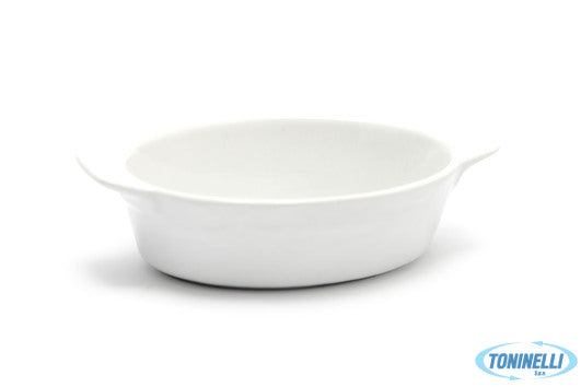 Import Tavola Justwhite-Mini Casseruola Ovale In Porcellana Bianca Cm.13 H.3,5