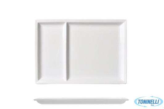 Import Tavola Justwhite-Piatto 2 Scomparti Rettangolare Cm.31X22  Hhp12038 - 104