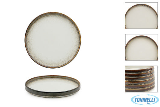 Pt Sango Ceramics Kaden Radiance Brown-Piatto Piano Impilabile Cm 20 50840N1Br -