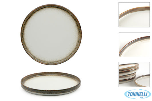 Pt Sango Ceramics Kaden Radiance Brown-Piatto Piano Impilabile Cm26 22110N1Br -