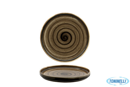 Pt Sango Ceramics Kaden Woodland Brown-Piatto Piano Impilabile Cm20 50840N1Wb -