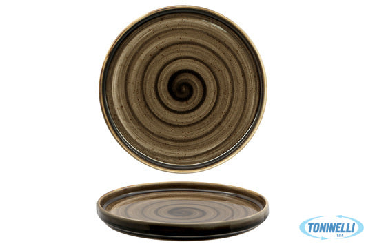 Pt Sango Ceramics Kaden Woodland Brown-Piatto Piano Impilabile Cm26 22110N1Wb -