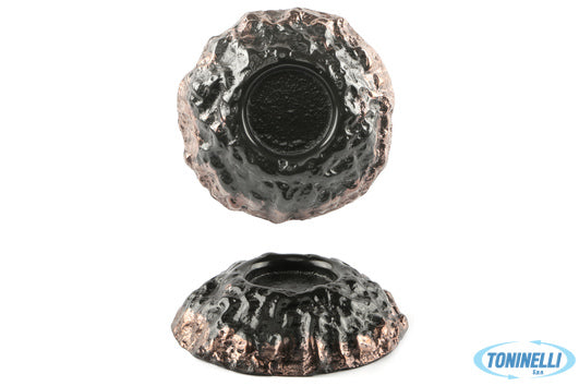 Import Tavola Kratere- Piatto Cm 28 H 5,5 Nero E Rame - 21607