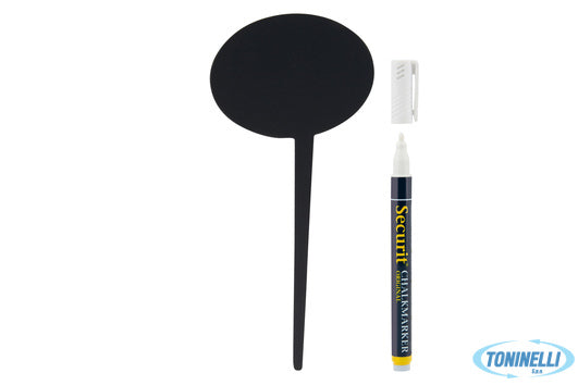 Securit  Lavagna Con Punta-Set 5 Etichette A Forma Di Nuvola Con Pennarello 18X8