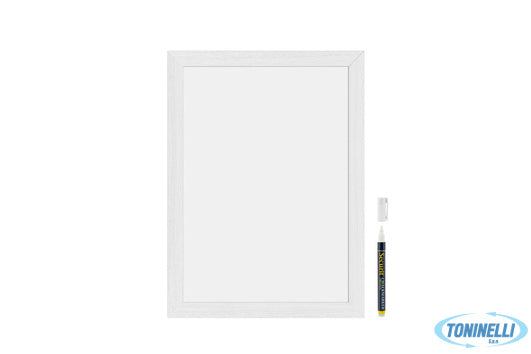 Securit  Lavagna Da Parete Di Colore Bianco Cm 30X40 Con 2 Pennarelli A Gesso Li
