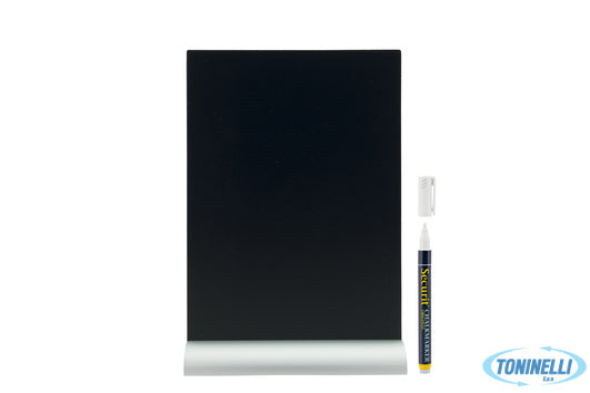 Securit  Lavagna Da Tavolo Rettangolare, Base In Allluminio Cm 21X6 H 30 Con 1 P