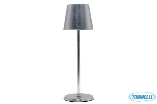 Import Arredo Casa Lumiere Round-Lampada Tavolo Led Cm.10Xh34 Foglia Argento - 2