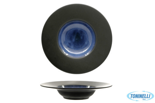 Import Tavola Madeira-Pasta Bowl Cm.27,2 Nero-Blu In Porcellana  H5064-N147 - 10