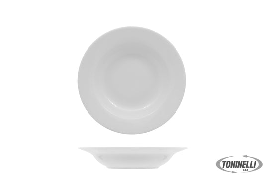 Import Tavola Major Style Bianco - Piatto Fondo Cm 22 In Porcellana  Scelta Comm