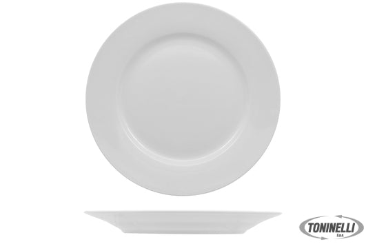Import Tavola Major Style Bianco - Piatto Piano Cm 27 In Porcellana  Scelta Comm