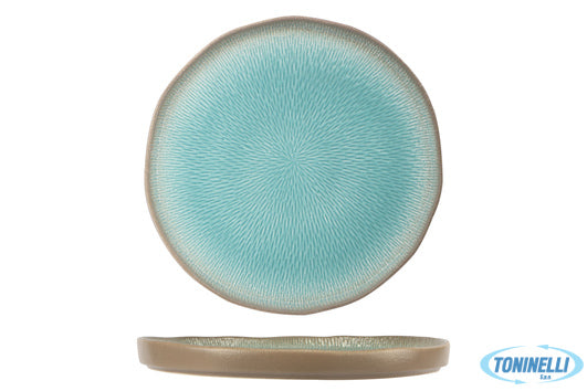 Import Tavola Maui-Piatto Piano Nordic Cm.27 Azzurro-Grigio In Porcellana A25588