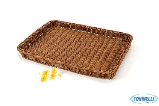 Import Cucina Midollino-Cesta Rettangolare 40X30X3,5 Marrone Bb-4030-B - 40901
