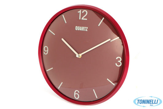 Import Arredo Casa Orologio Parete Tondo Cm.33 Rosso  Eg6943Th-Bm78 - 1729