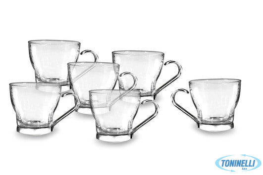 Bormioli Rocco Oslo Punch - Scatola 6 Bicchieri Con Manico In Acciaio Inox Cl11