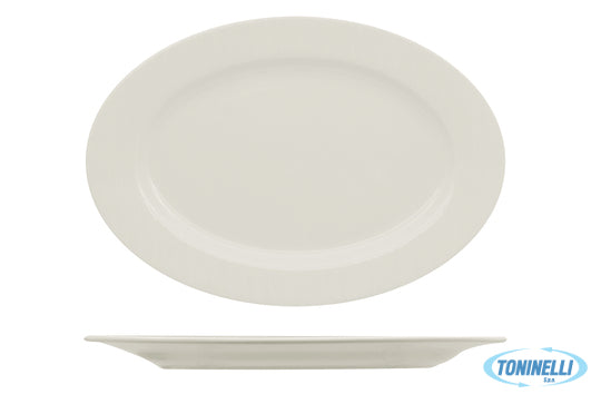 Ariane Fine Porcelain Ripple-Piatto Ovale Cm 32 A Falda- Allumina - 22392
