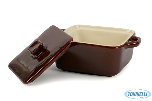 Import Tavola Ristoline-Mini Casseruola Quadra Con Coperchio Bicolor Cm.13,5X10,