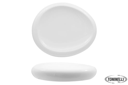 Import Tavola Selecta-Piatto Alto Ovale Cm.30,6X25,7 Bianco In Porcellana - 2194