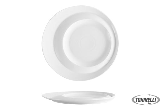 Import Tavola Selecta-Piatto Piano Gourmet Tondo Cm.30,2 Interno Cm-14-19 Bianco