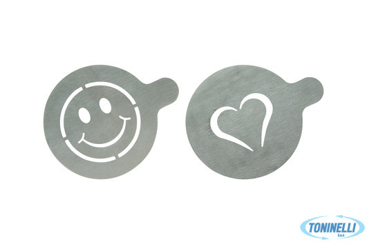 Securit  Set Da 2 Stencil In Acciaio Inox Per Decorare Il Cappuccino A Forma Di