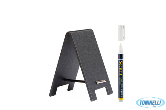 Securit  Set Da 5 Lavagne Da Tavola Mini Sandwich Nere Cm 8,5X5X0,5 Con Pennarel