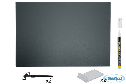 Securit  Set Da 5 Lavagne Tag Nere Formato A4 Cm 21X29,7 Con 1 Pennarello A Gess