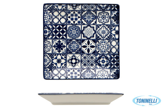 Import Tavola Sintra Blue-Piattino Quadro Cm.13,5 Rh9682E-Js106D - 14470