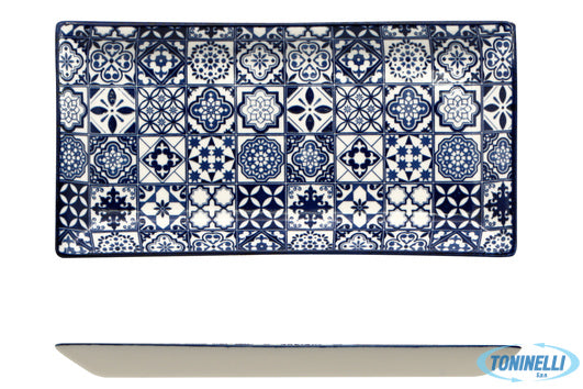 Import Tavola Sintra Blue-Piatto Rettangolare Cm.23,7X12 Rh4414S-Js106D - 14467