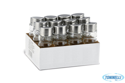 Comas Vinagr Saleros Quese - Set 12 Salini In Vetro Ed Acciaio Inox 3905 - 13137