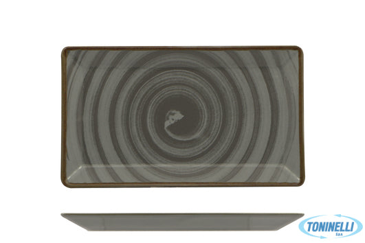 Saturnia  Vortex Grigio - Kimi Piatto Rettangolare Cm 26X15 - 22837