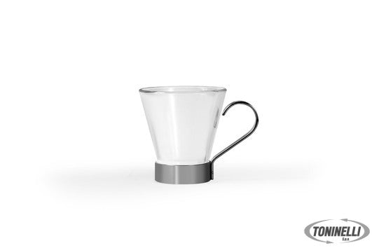 Bormioli Rocco Ypsilon - Tazza Caffe  Cl 11 Manico Inox 40320 - 8426000
